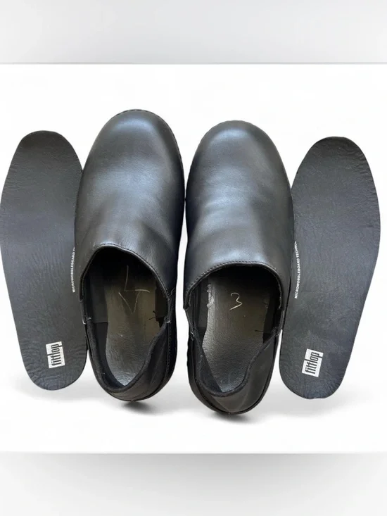 FitFlop Superloafer Black Leather Comfort Shoes 8.5 Work Walking - Picture 5 of 8
